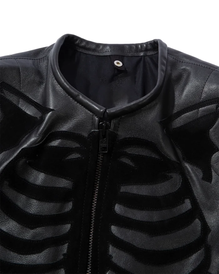 Bones Flat-Track All Black Vanson Biker Jacket Closure