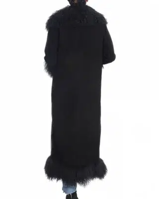 dorothy suede maxi black coat back