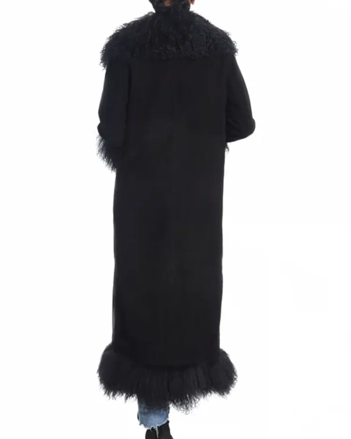 Dorothy Suede Maxi Black Coat Back