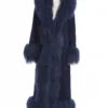 Dorothy Suede Maxi Navy Blue Coat