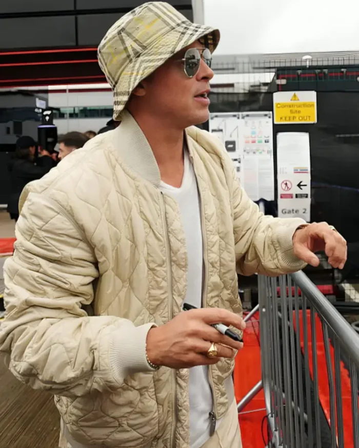 F1 British Grand Prix Brad Pitt Quilted Jacket Side View