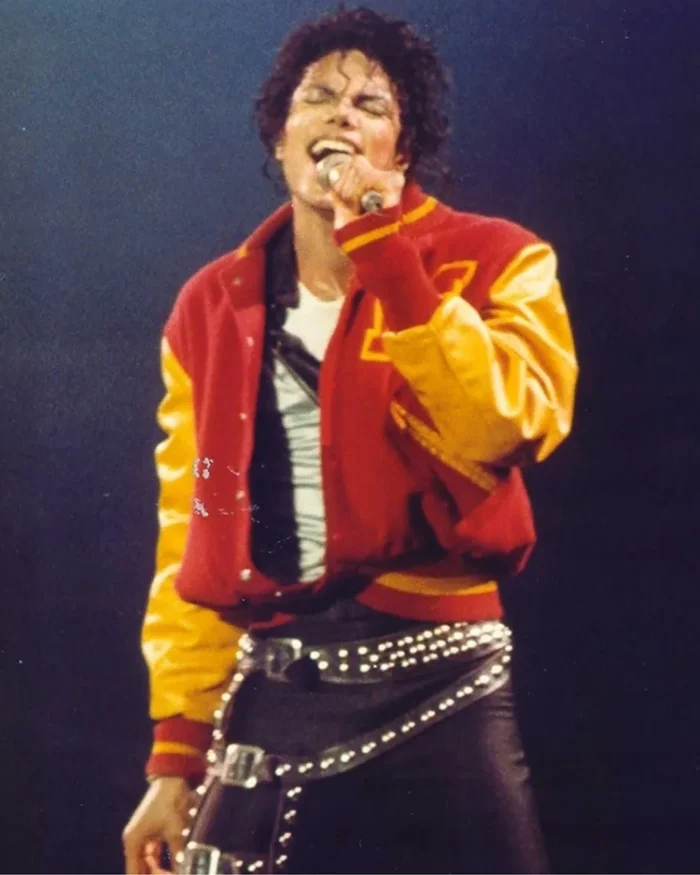 Michael Jackson Thriller Red Varsity Jacket Front