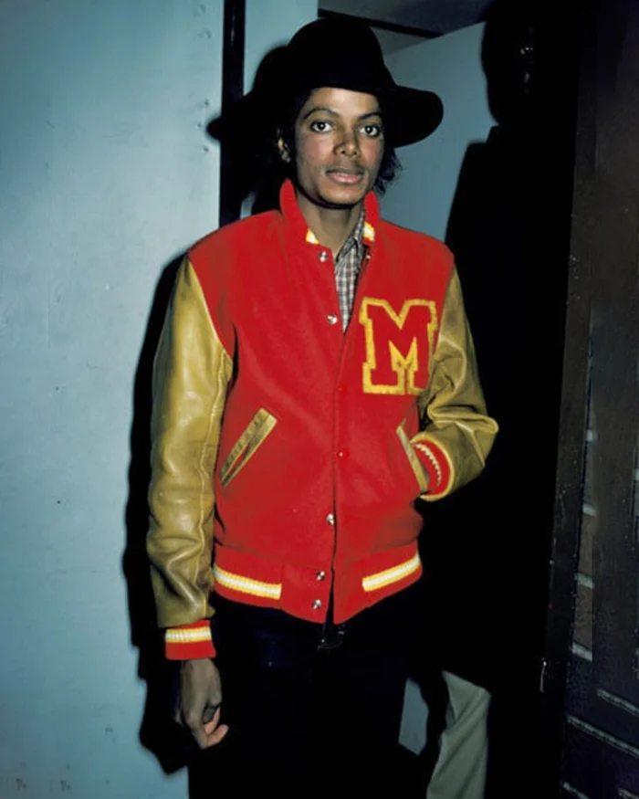 Michael Jackson Thriller Red Varsity Jacket Front Stand