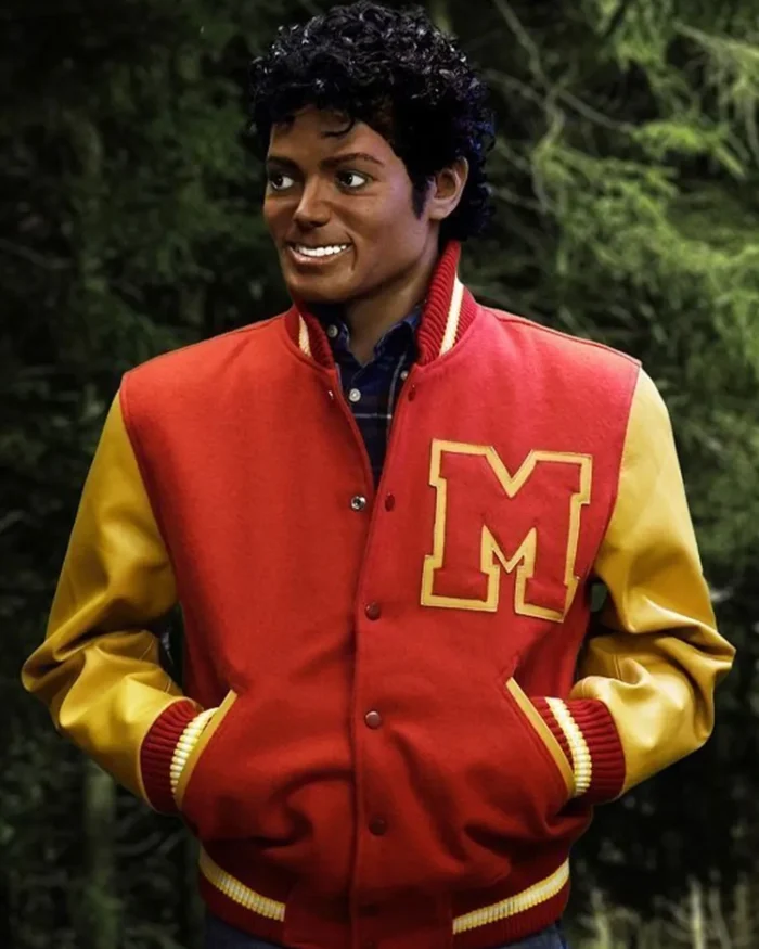 Michael Jackson Thriller Red Varsity Jacket Front View