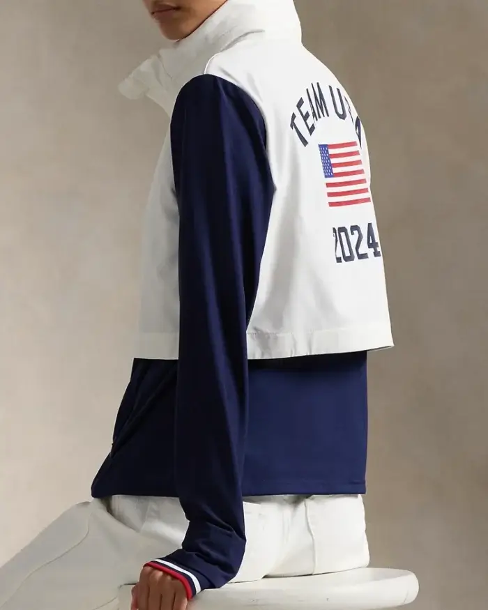 Team Usa Women'S Blue Hybrid Jacket Back