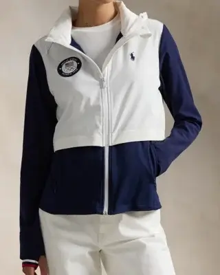 team usa women's blue hybrid jacket front