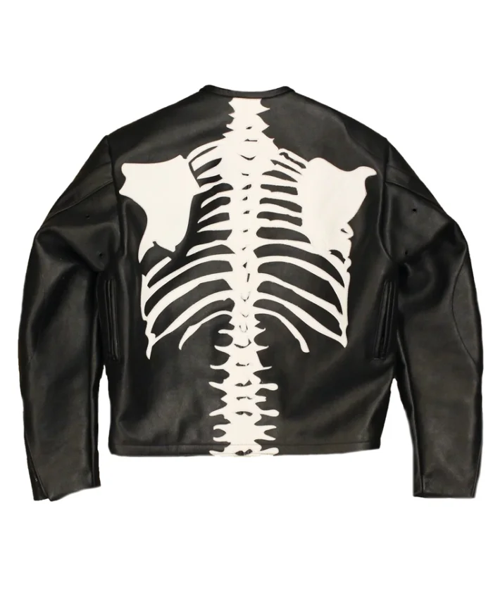 Usher Vanson &Amp; Fg Bone Black Leather Jacket Back