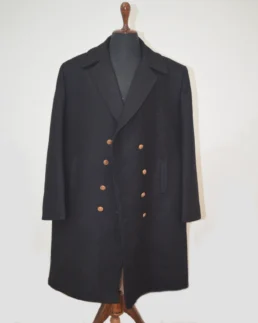 1939 Navy Officer Bridge Coat Shoot IMG Front - Trendy Leather Jackets