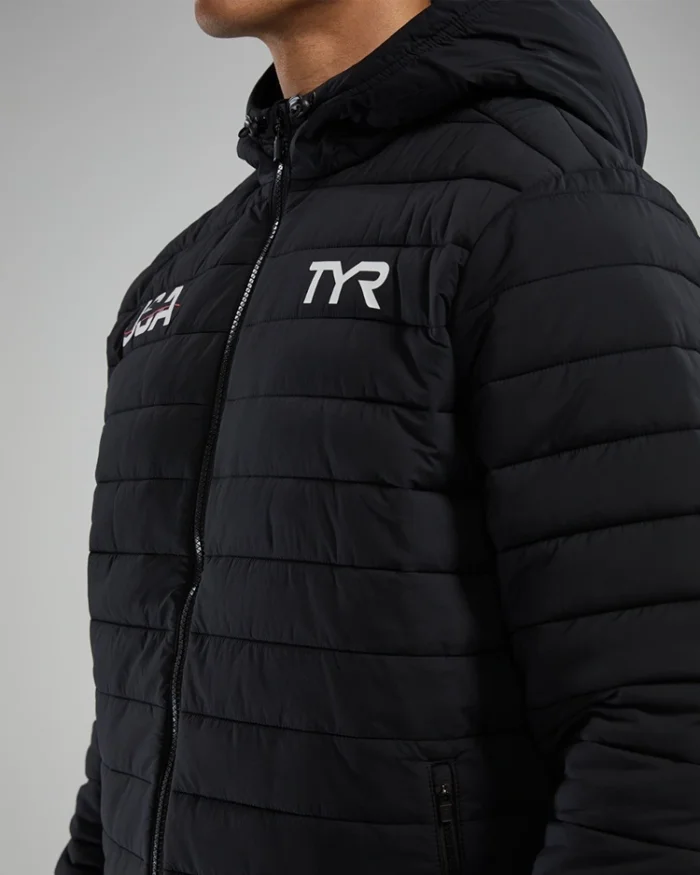 2024 Olympic Team Usa Black Puffer Jacket Men Side View