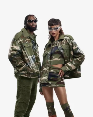 Beyoncé Renaissance Tour Camouflage Crop Jacket full body - Trendy Leather Jackets