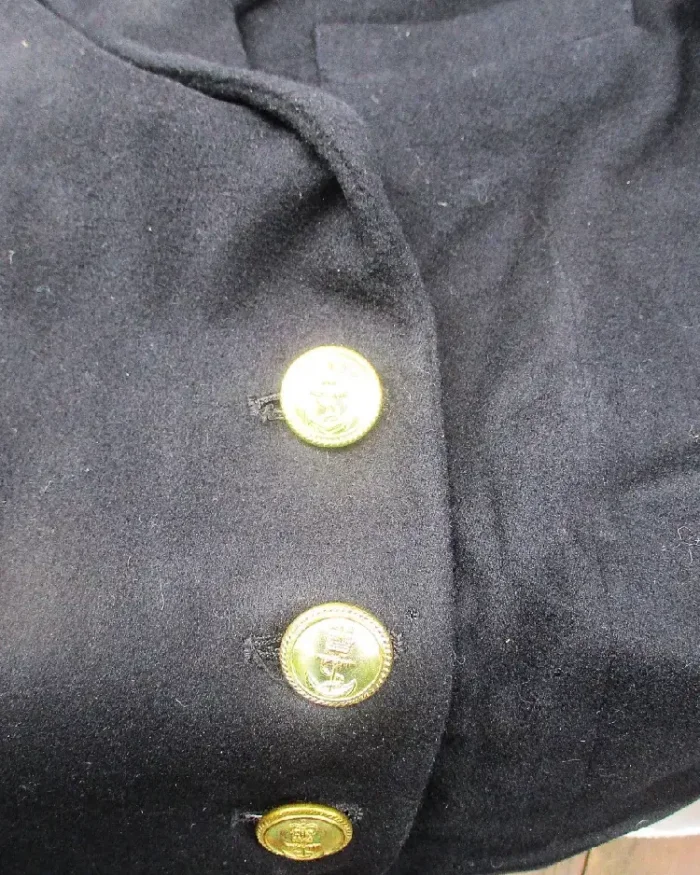 British Royal Navy Lieutenant Reefer Jacket closeup view