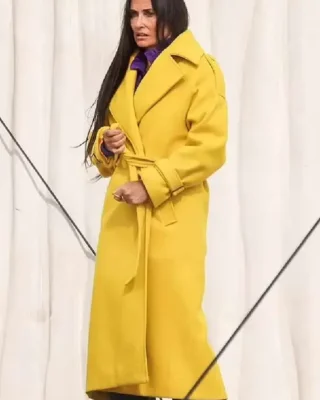 Demi Moore The Substance 2024 Yellow Coat