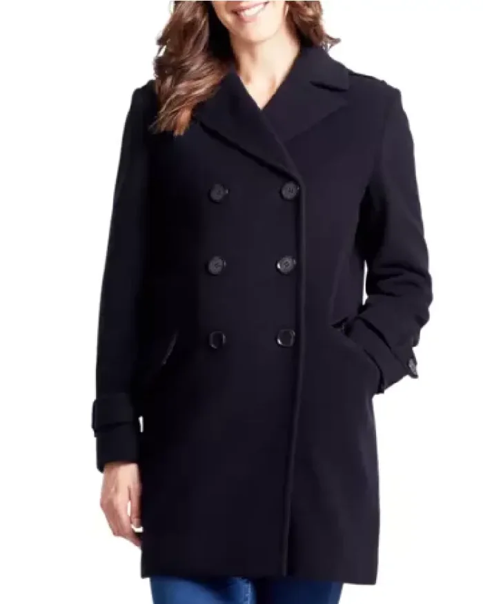 Four Seasons Navy Reefer Coat