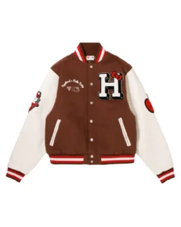 HELLO KITTY APPLES VARSITY JACKET Brown