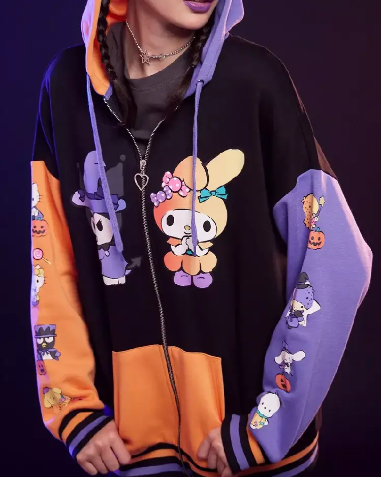 Hello Kitty And Friends Halloween Color-Block Hoodie