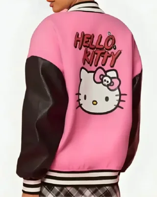 Hello Kitty & Friends Pink Varsity Jacket back view