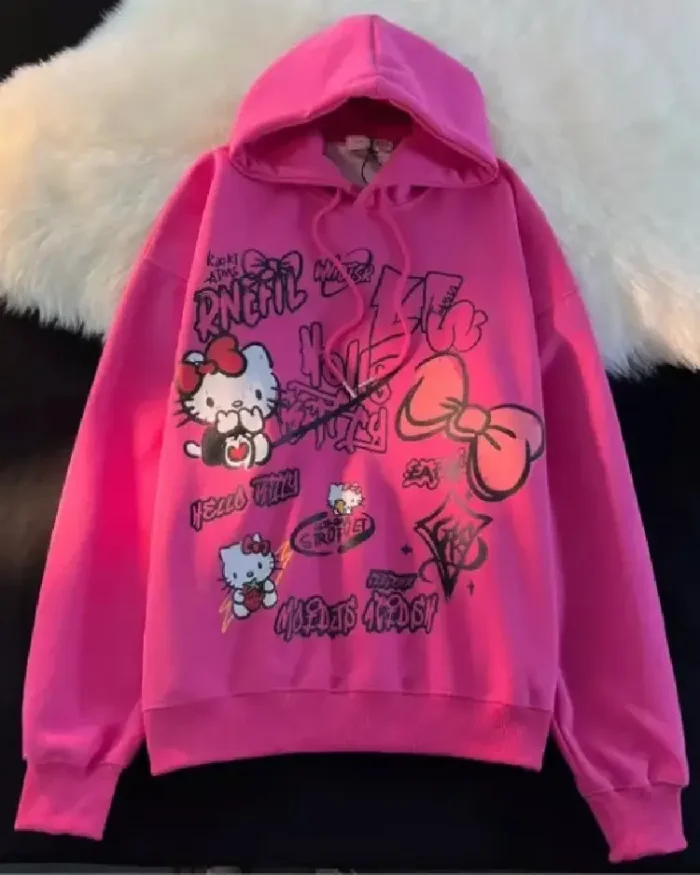 Hello Kitty Grunge Hoodie Pink