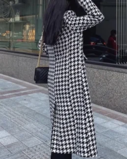 Houndstooth Long Coat back