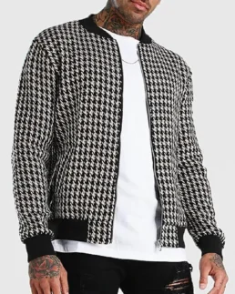 Houndstooth Men's Bomber Jacket