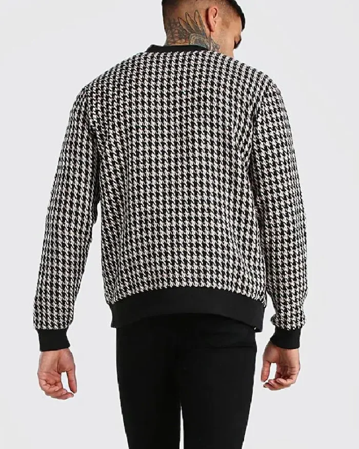 Houndstooth Men'S Bomber Jacket Back