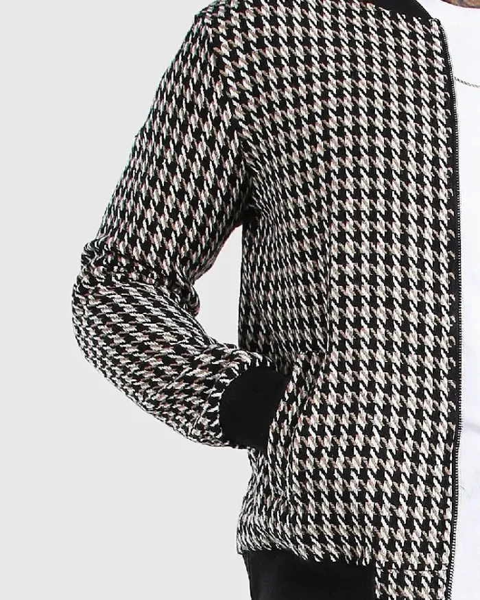 Houndstooth Men'S Bomber Jacket Side