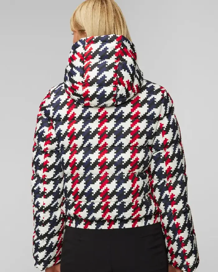 Houndstooth Quilted Ski Jacket Back