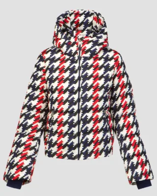 Houndstooth Quilted Ski Jacket front