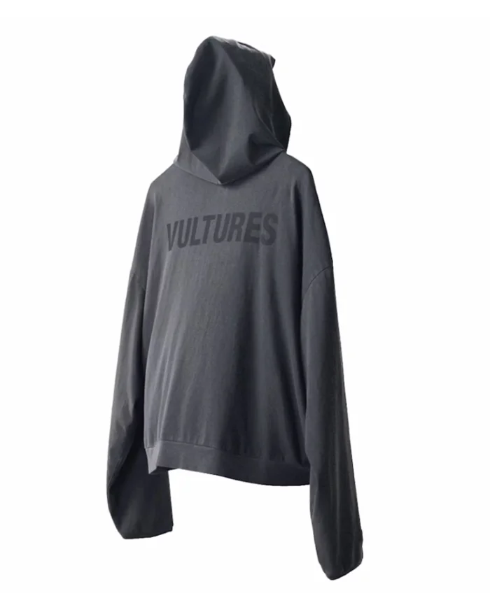 Kanye West Vultures Korea Exclusive Hoodie Black Back Look - Trendy Leather Jackets