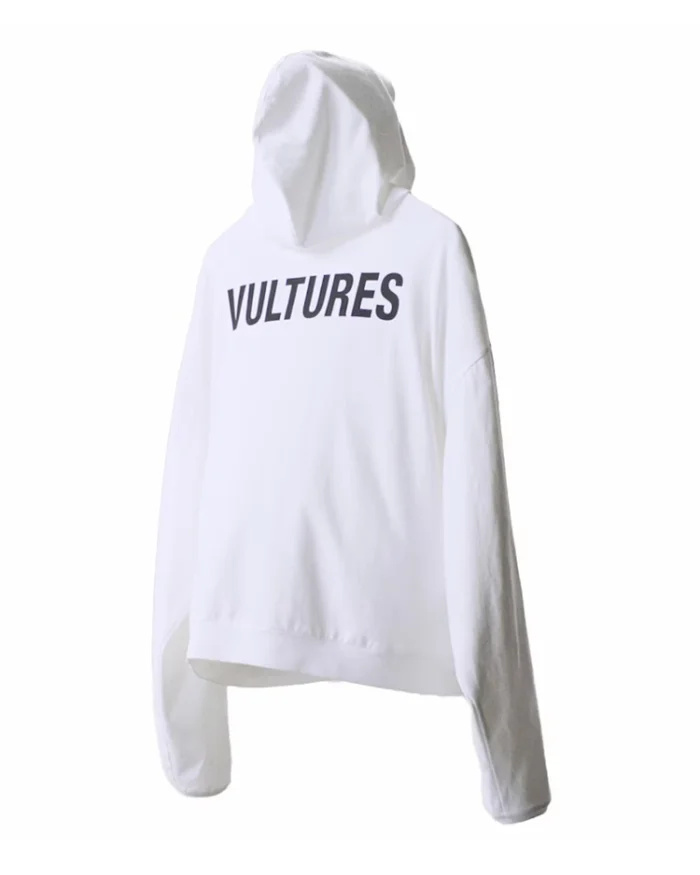 Kanye West Vultures Korea Exclusive Hoodie White Back Look - Trendy Leather Jackets