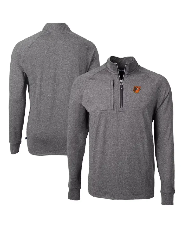 Mlb Baltimore Orioles Adapt Eco Stretch Pullover Jacket Front And Back