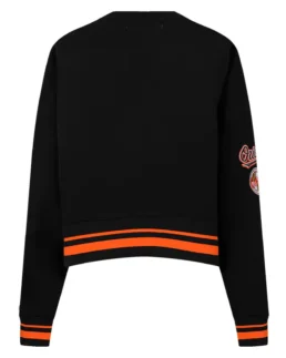 MLB Baltimore Orioles Black Mash Up Cropped Sweatshirt back