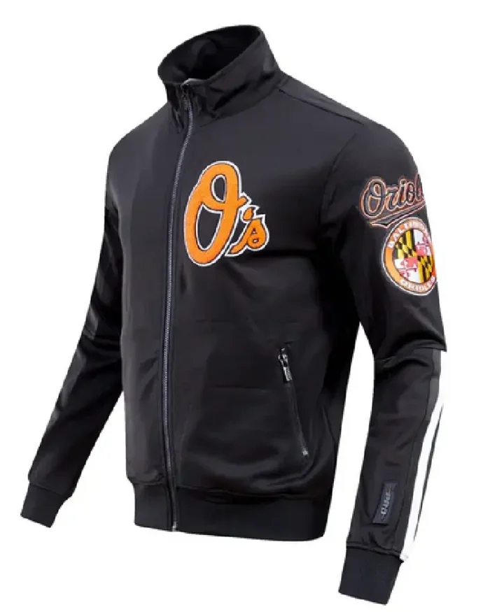 Mlb Baltimore Orioles Classic Track Jacket Black Side