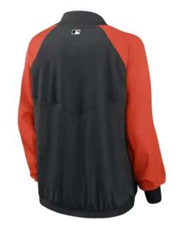 MLB Baltimore Orioles Nike Black Raglan Performance Jacket BACK