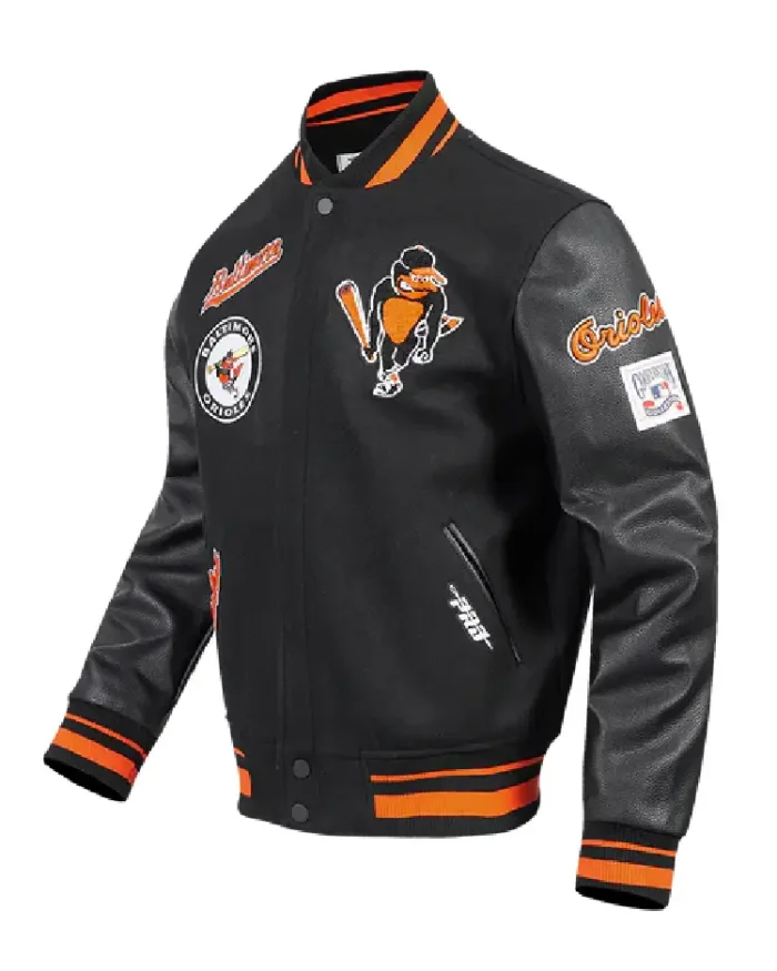 Mlb Baltimore Orioles Retro Classic Wool Varsity Jacket Side