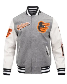 MLB Baltimore Orioles Script Tail Varsity Jacket