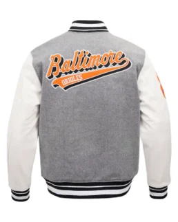 MLB Baltimore Orioles Script Tail Varsity Jacket back