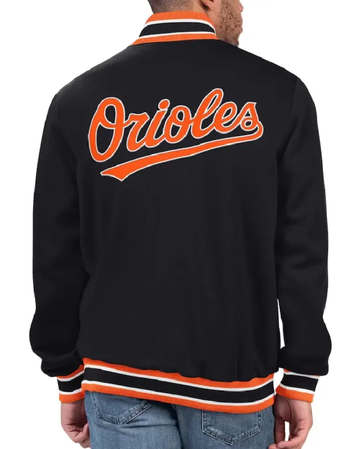 Mlb Baltimore Orioles Starter Black Secret Weapon Jacket Back