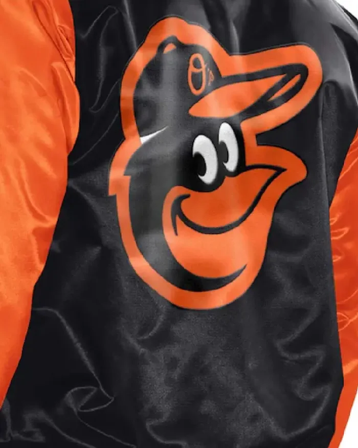 Mlb Baltimore Orioles Starter Varsity Satin Jacket Closeup