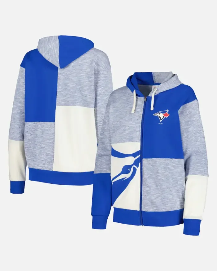 Mlb Carl Banks Royal Toronto Blue Jays Field Hoodie Front And Back