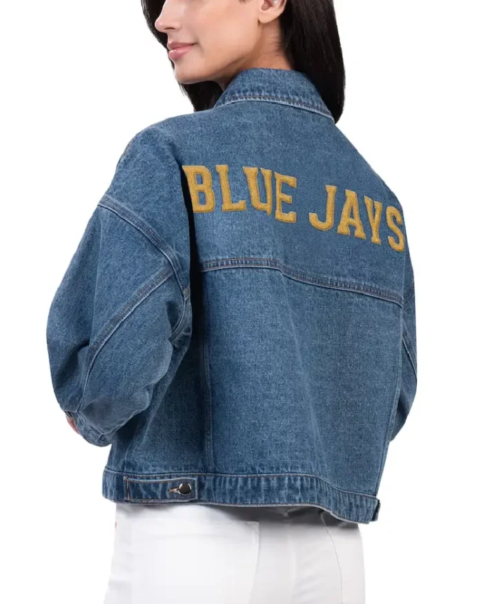 Mlb Carl Banks Toronto Blue Jays Victory Denim Jacket Back