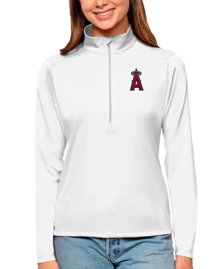 Mlb Los Angeles Angels Antigua Black Tribute Pullover Top Blue Red White Girl