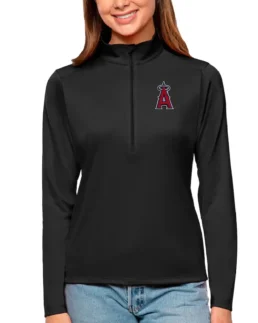 MLB Los Angeles Angels Antigua Black Tribute Pullover Top girl