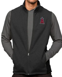 MLB Los Angeles Angels Antigua Heathered Course Vest