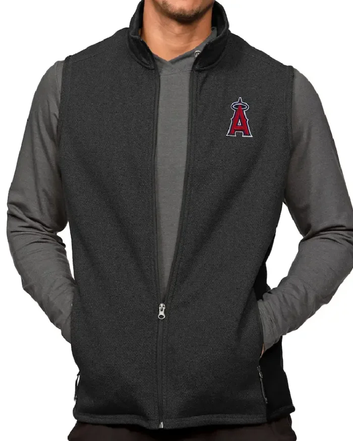 Mlb Los Angeles Angels Antigua Heathered Course Vest