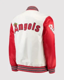 MLB Los Angeles Angels Legend White and Red Varsity Jacket back