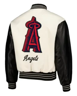 MLB Los Angeles Angels Pleasures White Varsity Jacket back -Trendy Leather Jackets