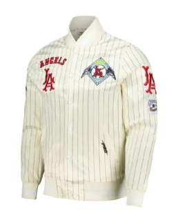 MLB Los Angeles Angels Pro Standard Pinstripe Retro Classic Satin Jacket