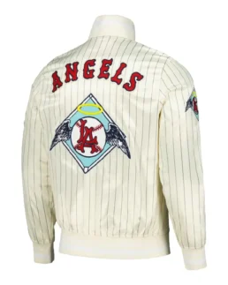 MLB Los Angeles Angels Pro Standard Pinstripe Retro Classic Satin Jacket back