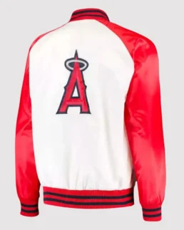 MLB Los Angeles Angels Satin Letterman Jacket back