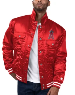 MLB Los Angeles Angels Starter x Levi's Red Satin Trucker Jacket